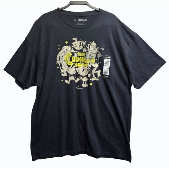 Cuphead The Cuphead Show Logo Group T-Shirt  Black Mens 2XL New w Tags Hot Topic - Picture 1 of 7
